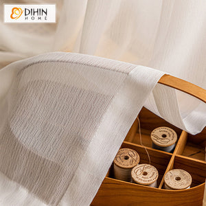 DIHIN HOME Modern White Geometric Sheer Curtain, Grommet Window Curtain for Living Room ,52x63-inch,1 Panel Roman Shades Curtains Window Blinds custom curtains blackout curtains curtains for living room sheer curtains curtain fabric linen curtains kitchen curtains velvet curtains pinch pleat curtains bay window curtains outdoor curtains pleated curtains floral curtains dining room curtains kitchen valances drapes for bedroom patio curtains nursery curtains grommet curtains
