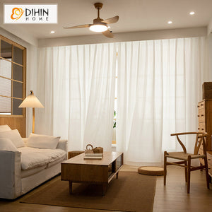DIHIN HOME Modern White Sheer Curtains,Grommet Window Curtain for Living Room ,52x63-inch,1 Panel Roman Shades Curtains Window Blinds custom curtains blackout curtains curtains for living room sheer curtains curtain fabric linen curtains kitchen curtains velvet curtains pinch pleat curtains bay window curtains outdoor curtains pleated curtains floral curtains dining room curtains kitchen valances drapes for bedroom patio curtains nursery curtains grommet curtains