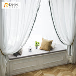DIHIN HOME Modern White Solid Color Sheer Curtain With Lace Balls,Grommet Window Curtain for Living Room ,52x63-inch,1 Panel Roman Shades Curtains Window Blinds custom curtains blackout curtains curtains for living room sheer curtains curtain fabric linen curtains kitchen curtains velvet curtains pinch pleat curtains bay window curtains outdoor curtains pleated curtains floral curtains dining room curtains kitchen valances drapes for bedroom patio curtains nursery curtains grommet curtains