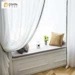 DIHIN HOME Modern White Solid Color Sheer Curtain With Lace Balls,Grommet Window Curtain for Living Room ,52x63-inch,1 Panel Roman Shades Curtains Window Blinds custom curtains blackout curtains curtains for living room sheer curtains curtain fabric linen curtains kitchen curtains velvet curtains pinch pleat curtains bay window curtains outdoor curtains pleated curtains floral curtains dining room curtains kitchen valances drapes for bedroom patio curtains nursery curtains grommet curtains
