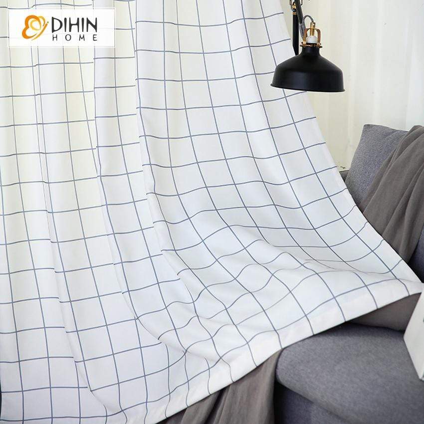 DIHIN HOME Modern White Stripe Spliced Curtains，Blackout Grommet Window Curtain for Living Room ,52x63-inch,1 Panel Roman Shades Curtains Window Blinds custom curtains blackout curtains curtains for living room sheer curtains curtain fabric linen curtains kitchen curtains velvet curtains pinch pleat curtains bay window curtains outdoor curtains pleated curtains floral curtains dining room curtains kitchen valances drapes for bedroom patio curtains nursery curtains grommet curtains
