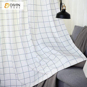 DIHIN HOME Modern White Stripe Spliced Curtains，Blackout Grommet Window Curtain for Living Room ,52x63-inch,1 Panel Roman Shades Curtains Window Blinds custom curtains blackout curtains curtains for living room sheer curtains curtain fabric linen curtains kitchen curtains velvet curtains pinch pleat curtains bay window curtains outdoor curtains pleated curtains floral curtains dining room curtains kitchen valances drapes for bedroom patio curtains nursery curtains grommet curtains