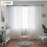 DIHIN HOME Modern White Striped,Sheer Curtain,Blackout Grommet Window Curtain for Living Room ,52x63-inch,1 Panel Curtains custom curtains blackout curtains curtains for living room curtain fabric linen curtains