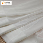 DIHIN HOME Modern White Striped,Sheer Curtain,Blackout Grommet Window Curtain for Living Room ,52x63-inch,1 Panel Curtains custom curtains blackout curtains curtains for living room curtain fabric linen curtains