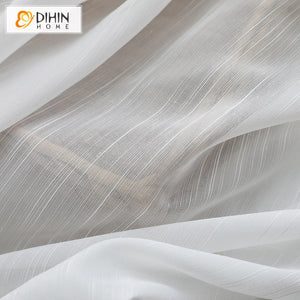DIHIN HOME Modern White Striped,Sheer Curtain,Blackout Grommet Window Curtain for Living Room ,52x63-inch,1 Panel Roman Shades Curtains Window Blinds custom curtains blackout curtains curtains for living room sheer curtains curtain fabric linen curtains kitchen curtains velvet curtains pinch pleat curtains bay window curtains outdoor curtains pleated curtains floral curtains dining room curtains kitchen valances drapes for bedroom patio curtains nursery curtains grommet curtains