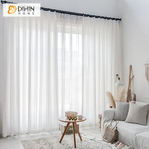 DIHIN HOME Modern White Striped Sheer Curtain,Grommet Window Curtain for Living Room ,52x63-inch,1 Panel Roman Shades Curtains Window Blinds custom curtains blackout curtains curtains for living room sheer curtains curtain fabric linen curtains kitchen curtains velvet curtains pinch pleat curtains bay window curtains outdoor curtains pleated curtains floral curtains dining room curtains kitchen valances drapes for bedroom patio curtains nursery curtains grommet curtains