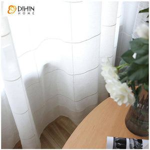 DIHIN HOME Modern White Striped Window Screening,Sheer Curtain, Grommet Window Curtain for Living Room ,52x63-inch,1 Panel Roman Shades Curtains Window Blinds custom curtains blackout curtains curtains for living room sheer curtains curtain fabric linen curtains kitchen curtains velvet curtains pinch pleat curtains bay window curtains outdoor curtains pleated curtains floral curtains dining room curtains kitchen valances drapes for bedroom patio curtains nursery curtains grommet curtains