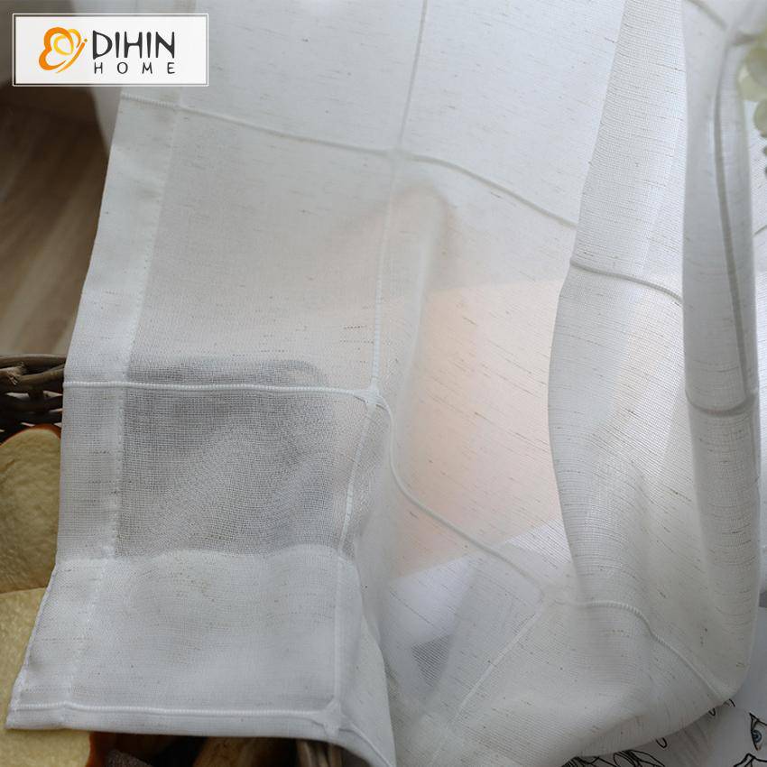 DIHIN HOME Modern White Striped Window Screening,Sheer Curtain, Grommet Window Curtain for Living Room ,52x63-inch,1 Panel Roman Shades Curtains Window Blinds custom curtains blackout curtains curtains for living room sheer curtains curtain fabric linen curtains kitchen curtains velvet curtains pinch pleat curtains bay window curtains outdoor curtains pleated curtains floral curtains dining room curtains kitchen valances drapes for bedroom patio curtains nursery curtains grommet curtains