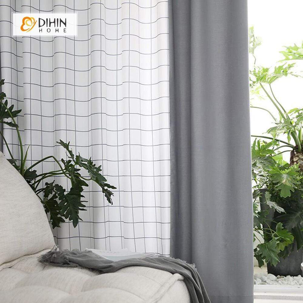 DIHIN HOME Modern White Stripes Spliced Curtains，Blackout Grommet Window Curtain for Living Room ,52x63-inch,1 Panel Roman Shades Curtains Window Blinds custom curtains blackout curtains curtains for living room sheer curtains curtain fabric linen curtains kitchen curtains velvet curtains pinch pleat curtains bay window curtains outdoor curtains pleated curtains floral curtains dining room curtains kitchen valances drapes for bedroom patio curtains nursery curtains grommet curtains