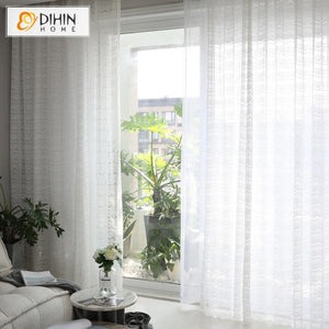 DIHIN HOME Modern White Tulle Curtain,Sheer Curtain, Grommet Window Curtain for Living Room ,52x63-inch,1 Panel Roman Shades Curtains Window Blinds custom curtains blackout curtains curtains for living room sheer curtains curtain fabric linen curtains kitchen curtains velvet curtains pinch pleat curtains bay window curtains outdoor curtains pleated curtains floral curtains dining room curtains kitchen valances drapes for bedroom patio curtains nursery curtains grommet curtains