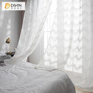DIHIN HOME Modern White Waves Pattern Sheer Curtains,Grommet Window Curtain for Living Room ,52x63-inch,1 Panel Roman Shades Curtains Window Blinds custom curtains blackout curtains curtains for living room sheer curtains curtain fabric linen curtains kitchen curtains velvet curtains pinch pleat curtains bay window curtains outdoor curtains pleated curtains floral curtains dining room curtains kitchen valances drapes for bedroom patio curtains nursery curtains grommet curtains