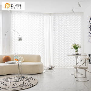 DIHIN HOME Modern White Waves,Sheer Curtain, Grommet Window Curtain for Living Room ,52x63-inch,1 Panel Roman Shades Curtains Window Blinds custom curtains blackout curtains curtains for living room sheer curtains curtain fabric linen curtains kitchen curtains velvet curtains pinch pleat curtains bay window curtains outdoor curtains pleated curtains floral curtains dining room curtains kitchen valances drapes for bedroom patio curtains nursery curtains grommet curtains
