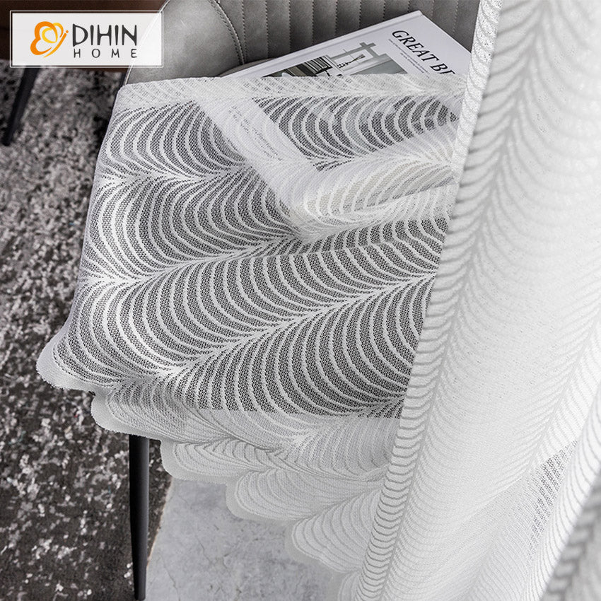 DIHIN HOME Modern White Waves Striped Sheer Curtain, Grommet Window Curtain for Living Room ,52x63-inch,1 Panelriped Roman Shades Curtains Window Blinds custom curtains blackout curtains curtains for living room sheer curtains curtain fabric linen curtains kitchen curtains velvet curtains pinch pleat curtains bay window curtains outdoor curtains pleated curtains floral curtains dining room curtains kitchen valances drapes for bedroom patio curtains nursery curtains grommet curtains
