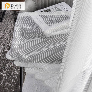 DIHIN HOME Modern White Waves Striped Sheer Curtain, Grommet Window Curtain for Living Room ,52x63-inch,1 Panelriped Roman Shades Curtains Window Blinds custom curtains blackout curtains curtains for living room sheer curtains curtain fabric linen curtains kitchen curtains velvet curtains pinch pleat curtains bay window curtains outdoor curtains pleated curtains floral curtains dining room curtains kitchen valances drapes for bedroom patio curtains nursery curtains grommet curtains