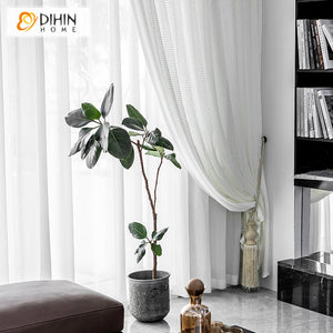 DIHIN HOME Modern White Waves Striped Sheer Curtain, Grommet Window Curtain for Living Room ,52x63-inch,1 Panelriped Roman Shades Curtains Window Blinds custom curtains blackout curtains curtains for living room sheer curtains curtain fabric linen curtains kitchen curtains velvet curtains pinch pleat curtains bay window curtains outdoor curtains pleated curtains floral curtains dining room curtains kitchen valances drapes for bedroom patio curtains nursery curtains grommet curtains
