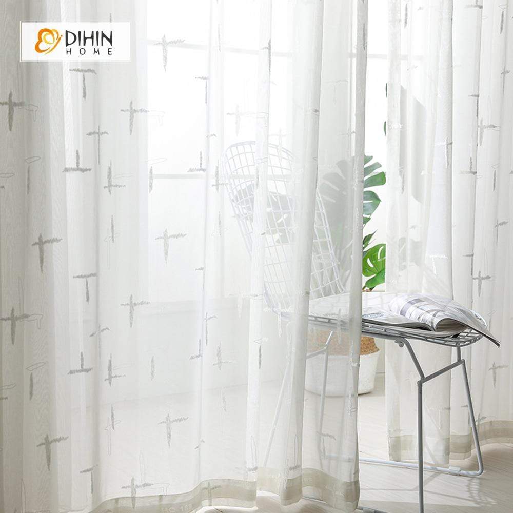 DIHIN HOME Modern White Window Screening ,Sheer Curtain, Grommet Window Curtain for Living Room ,52x63-inch,1 Panel Roman Shades Curtains Window Blinds custom curtains blackout curtains curtains for living room sheer curtains curtain fabric linen curtains kitchen curtains velvet curtains pinch pleat curtains bay window curtains outdoor curtains pleated curtains floral curtains dining room curtains kitchen valances drapes for bedroom patio curtains nursery curtains grommet curtains