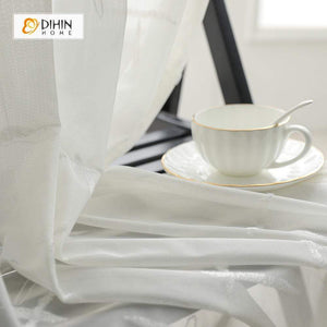 DIHIN HOME Modern White Window Screening ,Sheer Curtain, Grommet Window Curtain for Living Room ,52x63-inch,1 Panel Roman Shades Curtains Window Blinds custom curtains blackout curtains curtains for living room sheer curtains curtain fabric linen curtains kitchen curtains velvet curtains pinch pleat curtains bay window curtains outdoor curtains pleated curtains floral curtains dining room curtains kitchen valances drapes for bedroom patio curtains nursery curtains grommet curtains
