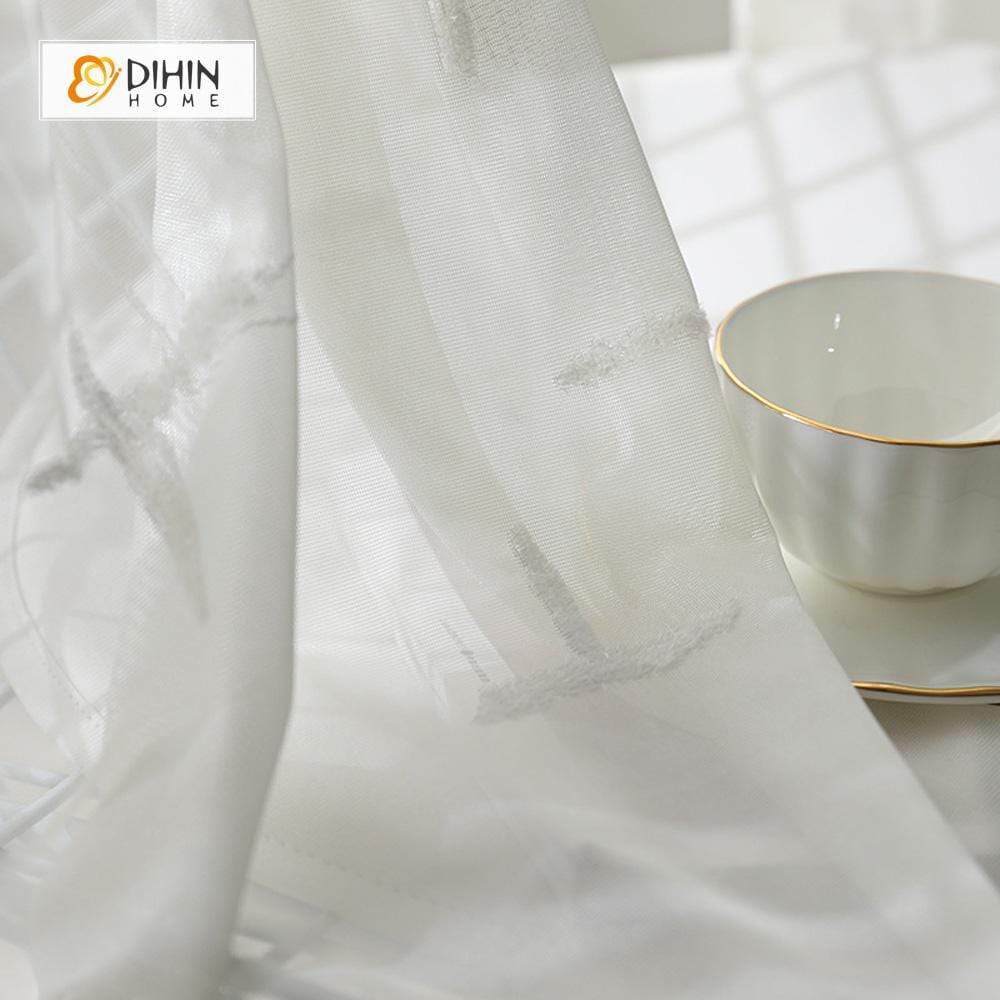 DIHIN HOME Modern White Window Screening ,Sheer Curtain, Grommet Window Curtain for Living Room ,52x63-inch,1 Panel Roman Shades Curtains Window Blinds custom curtains blackout curtains curtains for living room sheer curtains curtain fabric linen curtains kitchen curtains velvet curtains pinch pleat curtains bay window curtains outdoor curtains pleated curtains floral curtains dining room curtains kitchen valances drapes for bedroom patio curtains nursery curtains grommet curtains