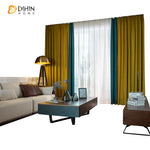 DIHIN HOME Modern Yellow and Blue Color,Blackout Curtains Grommet Window Curtain for Living Room ,52x63-inch,1 Panel Roman Shades Curtains Window Blinds custom curtains blackout curtains curtains for living room sheer curtains curtain fabric linen curtains kitchen curtains velvet curtains pinch pleat curtains bay window curtains outdoor curtains pleated curtains floral curtains dining room curtains kitchen valances drapes for bedroom patio curtains nursery curtains grommet curtains