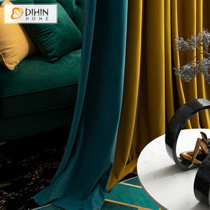 DIHIN HOME Modern Yellow and Blue Color,Blackout Curtains Grommet Window Curtain for Living Room ,52x63-inch,1 Panel Roman Shades Curtains Window Blinds custom curtains blackout curtains curtains for living room sheer curtains curtain fabric linen curtains kitchen curtains velvet curtains pinch pleat curtains bay window curtains outdoor curtains pleated curtains floral curtains dining room curtains kitchen valances drapes for bedroom patio curtains nursery curtains grommet curtains