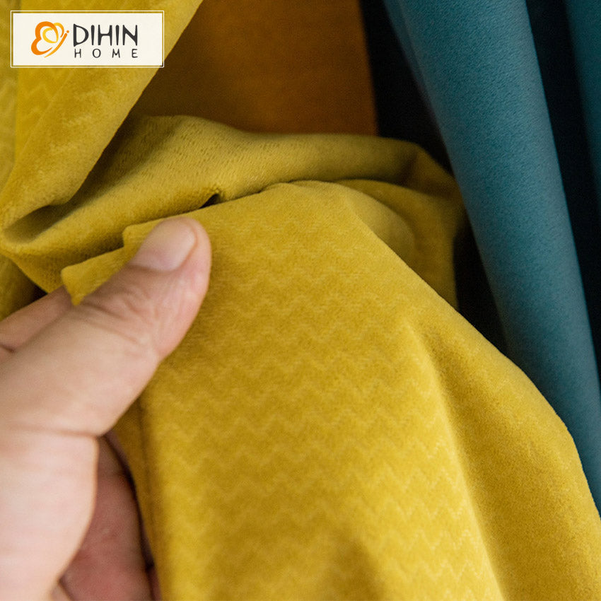 DIHIN HOME Modern Yellow and Blue Color,Blackout Curtains Grommet Window Curtain for Living Room ,52x63-inch,1 Panel Roman Shades Curtains Window Blinds custom curtains blackout curtains curtains for living room sheer curtains curtain fabric linen curtains kitchen curtains velvet curtains pinch pleat curtains bay window curtains outdoor curtains pleated curtains floral curtains dining room curtains kitchen valances drapes for bedroom patio curtains nursery curtains grommet curtains