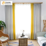 DIHIN HOME Modern Yellow and Grey Cotton / Linen Curtains,Blackout Grommet Window Curtain for Living Room ,52x63-inch,1 Panel Roman Shades Curtains Window Blinds custom curtains blackout curtains curtains for living room sheer curtains curtain fabric linen curtains kitchen curtains velvet curtains pinch pleat curtains bay window curtains outdoor curtains pleated curtains floral curtains dining room curtains kitchen valances drapes for bedroom patio curtains nursery curtains grommet curtains