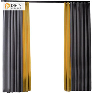 DIHIN HOME Modern Yellow and Grey Spliced Printed,Blackout Grommet Window Curtain for Living Room ,52x63-inch,1 Panel Roman Shades Curtains Window Blinds custom curtains blackout curtains curtains for living room sheer curtains curtain fabric linen curtains kitchen curtains velvet curtains pinch pleat curtains bay window curtains outdoor curtains pleated curtains floral curtains dining room curtains kitchen valances drapes for bedroom patio curtains nursery curtains grommet curtains