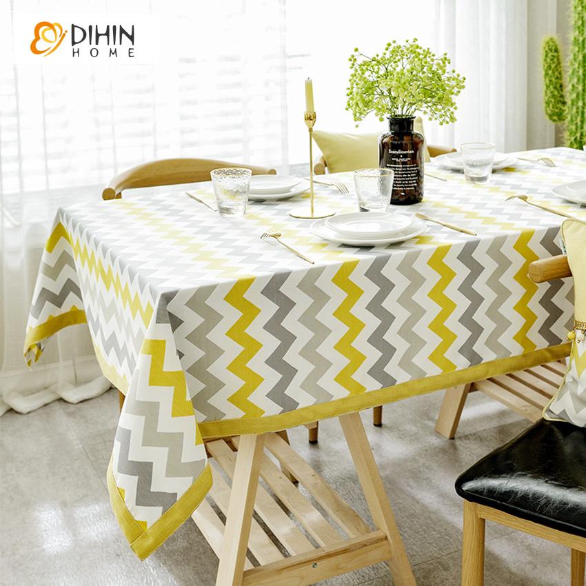 DIHIN HOME Modern Yellow and Grey Strips Printed Tablecloth For Rectangle Tables,Custom Washed Linen Tablecloth,Handmade Rectangle Table Cover Roman Shades Curtains Window Blinds custom curtains blackout curtains curtains for living room sheer curtains curtain fabric linen curtains kitchen curtains velvet curtains pinch pleat curtains bay window curtains outdoor curtains pleated curtains floral curtains dining room curtains kitchen valances drapes for bedroom patio curtains nursery curtains grommet curtains
