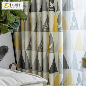 DIHIN HOME Modern Yellow Geometric Triangle Printed Curtains ,Blackout Grommet Window Curtain for Living Room ,52x63-inch,1 Panel Roman Shades Curtains Window Blinds custom curtains blackout curtains curtains for living room sheer curtains curtain fabric linen curtains kitchen curtains velvet curtains pinch pleat curtains bay window curtains outdoor curtains pleated curtains floral curtains dining room curtains kitchen valances drapes for bedroom patio curtains nursery curtains grommet curtains