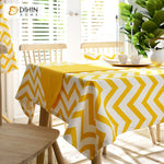 DIHIN HOME Modern Yellow Waves Printed Tablecloth For Rectangle Tables,Custom Washed Linen Tablecloth,Handmade Rectangle Table Cover Roman Shades Curtains Window Blinds custom curtains blackout curtains curtains for living room sheer curtains curtain fabric linen curtains kitchen curtains velvet curtains pinch pleat curtains bay window curtains outdoor curtains pleated curtains floral curtains dining room curtains kitchen valances drapes for bedroom patio curtains nursery curtains grommet curtains