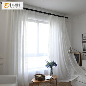 DIHIN HOME Natural Cotton Linen White Striped ,Sheer Curtain, Grommet Window Curtain for Living Room ,52x63-inch,1 Panel Roman Shades Curtains Window Blinds custom curtains blackout curtains curtains for living room sheer curtains curtain fabric linen curtains kitchen curtains velvet curtains pinch pleat curtains bay window curtains outdoor curtains pleated curtains floral curtains dining room curtains kitchen valances drapes for bedroom patio curtains nursery curtains grommet curtains