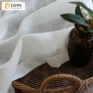 DIHIN HOME Natural Cotton Linen White Striped ,Sheer Curtain, Grommet Window Curtain for Living Room ,52x63-inch,1 Panel Roman Shades Curtains Window Blinds custom curtains blackout curtains curtains for living room sheer curtains curtain fabric linen curtains kitchen curtains velvet curtains pinch pleat curtains bay window curtains outdoor curtains pleated curtains floral curtains dining room curtains kitchen valances drapes for bedroom patio curtains nursery curtains grommet curtains