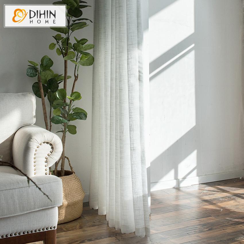 DIHIN HOME Natural Cotton Linen White Striped ,Sheer Curtain, Grommet Window Curtain for Living Room ,52x63-inch,1 Panel Roman Shades Curtains Window Blinds custom curtains blackout curtains curtains for living room sheer curtains curtain fabric linen curtains kitchen curtains velvet curtains pinch pleat curtains bay window curtains outdoor curtains pleated curtains floral curtains dining room curtains kitchen valances drapes for bedroom patio curtains nursery curtains grommet curtains