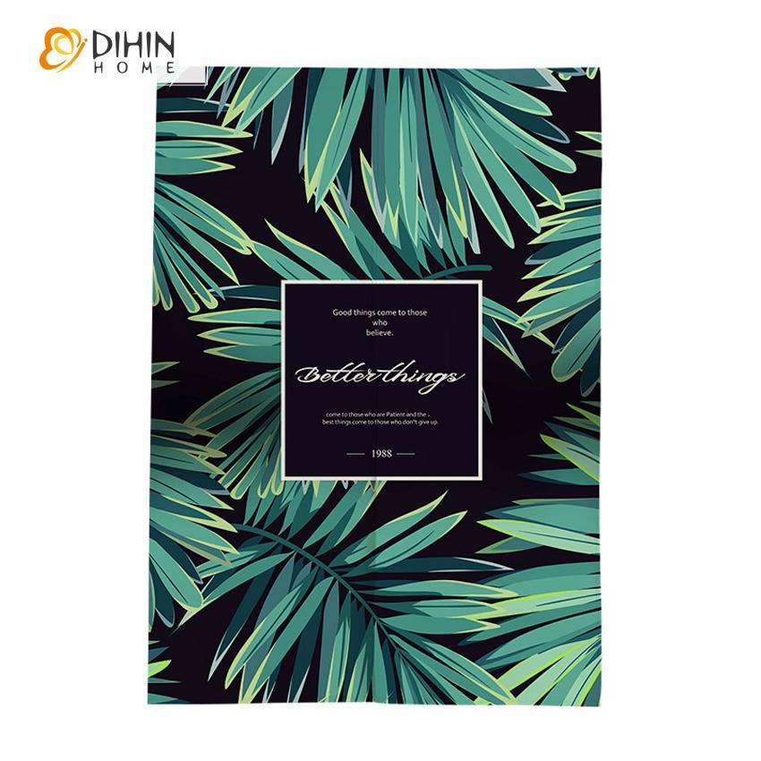 DIHIN HOME Natural Fashion Leaves Printed Japanese Noren Doorway Curtain Tapestry,Cotton Linen,Door Way Curtain Door Hanging Tapestry,33.5''Wx59''L,1 Panel Roman Shades Window Curtains Curtains Window Blinds Curtains Drapes linen drapery curtains and drapes windows drapes custom curtains blackout curtains curtains for living room window shades sheer curtains curtain fabric window treatments custom drapery