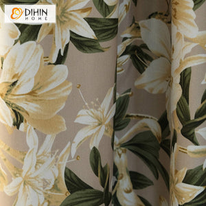 DIHIN HOME Natural Flower Printed,Blackout Grommet Window Curtain for Living Room ,52x63-inch,1 Panel Roman Shades Curtains Window Blinds custom curtains blackout curtains curtains for living room sheer curtains curtain fabric linen curtains kitchen curtains velvet curtains pinch pleat curtains bay window curtains outdoor curtains pleated curtains floral curtains dining room curtains kitchen valances drapes for bedroom patio curtains nursery curtains grommet curtains
