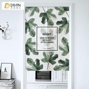 DIHIN HOME Natural Leaf Printed Japanese Noren Doorway Curtain Tapestry,Cotton Linen,Door Way Curtain Door Hanging Tapestry,33.5''Wx59''L,1 Panel Roman Shades Window Curtains Curtains Window Blinds Curtains Drapes linen drapery curtains and drapes windows drapes custom curtains blackout curtains curtains for living room window shades sheer curtains curtain fabric window treatments custom drapery