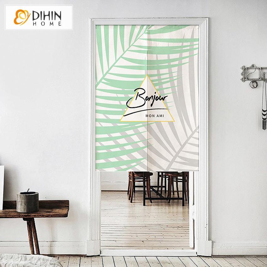 DIHIN HOME Natural Leaves Printed Japanese Noren Doorway Curtain Tapestry,Cotton Linen,Door Way Curtain Door Hanging Tapestry,33.5''Wx59''L,1 Panel Roman Shades Window Curtains Curtains Window Blinds Curtains Drapes linen drapery curtains and drapes windows drapes custom curtains blackout curtains curtains for living room window shades sheer curtains curtain fabric window treatments custom drapery