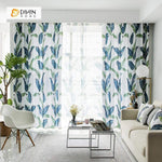 DIHIN HOME Neat Blue and Green Leaves Printed，Blackout Grommet Window Curtain for Living Room ,52x63-inch,1 Panel Roman Shades Curtains Window Blinds custom curtains blackout curtains curtains for living room sheer curtains curtain fabric linen curtains kitchen curtains velvet curtains pinch pleat curtains bay window curtains outdoor curtains pleated curtains floral curtains dining room curtains kitchen valances drapes for bedroom patio curtains nursery curtains grommet curtains