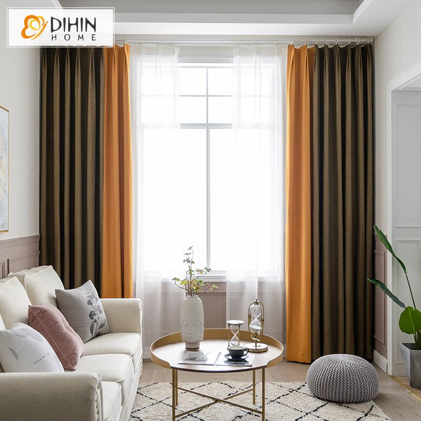 DIHIN HOME Neat Coffee and Orange Color Printed,Blackout Grommet Window Curtain for Living Room ,52x63-inch,1 Panel Roman Shades Curtains Window Blinds custom curtains blackout curtains curtains for living room sheer curtains curtain fabric linen curtains kitchen curtains velvet curtains pinch pleat curtains bay window curtains outdoor curtains pleated curtains floral curtains dining room curtains kitchen valances drapes for bedroom patio curtains nursery curtains grommet curtains