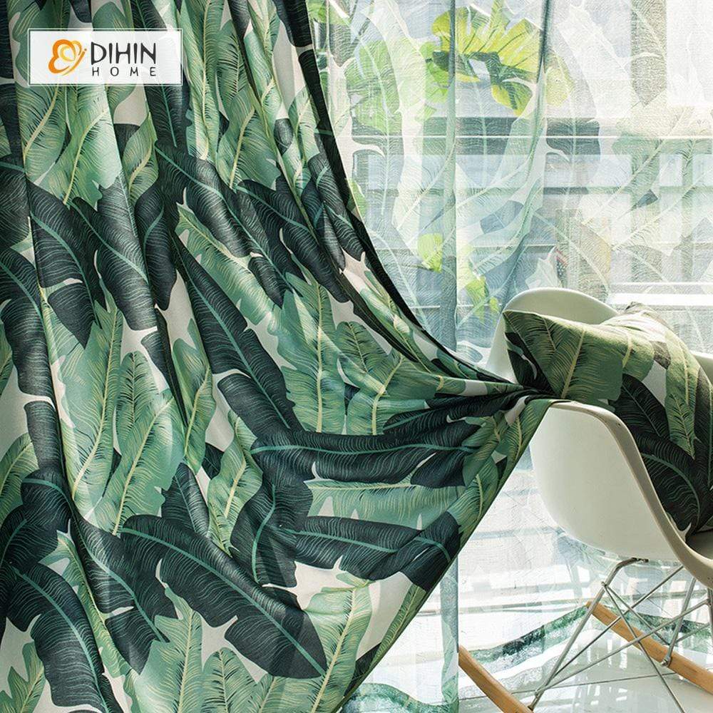 DIHIN HOME Neat Leaves Printed，Blackout Grommet Window Curtain for Living Room ,52x63-inch,1 Panel Roman Shades Curtains Window Blinds custom curtains blackout curtains curtains for living room sheer curtains curtain fabric linen curtains kitchen curtains velvet curtains pinch pleat curtains bay window curtains outdoor curtains pleated curtains floral curtains dining room curtains kitchen valances drapes for bedroom patio curtains nursery curtains grommet curtains