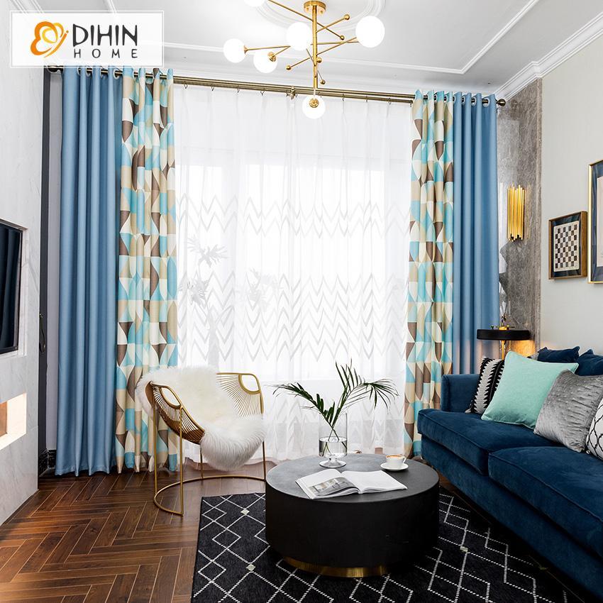 DIHIN HOME Neat Triangle Geometric Printed,Blackout Grommet Window Curtain for Living Room ,52x63-inch,1 Panel Roman Shades Curtains Window Blinds custom curtains blackout curtains curtains for living room sheer curtains curtain fabric linen curtains kitchen curtains velvet curtains pinch pleat curtains bay window curtains outdoor curtains pleated curtains floral curtains dining room curtains kitchen valances drapes for bedroom patio curtains nursery curtains grommet curtains
