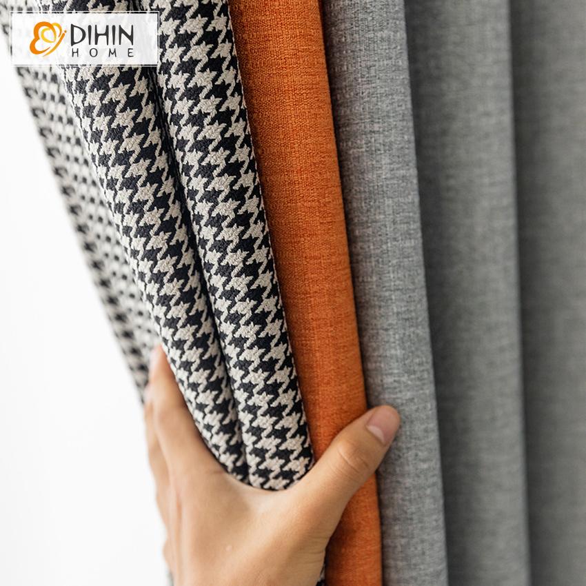 DIHIN HOME New Arrival 3 Colors Fabric With Houndstooth Jacquard,Blackout Grommet Window Curtain for Living Room ,52x63-inch,1 Panel Roman Shades Curtains Window Blinds custom curtains blackout curtains curtains for living room sheer curtains curtain fabric linen curtains kitchen curtains velvet curtains pinch pleat curtains bay window curtains outdoor curtains pleated curtains floral curtains dining room curtains kitchen valances drapes for bedroom patio curtains nursery curtains grommet curtains