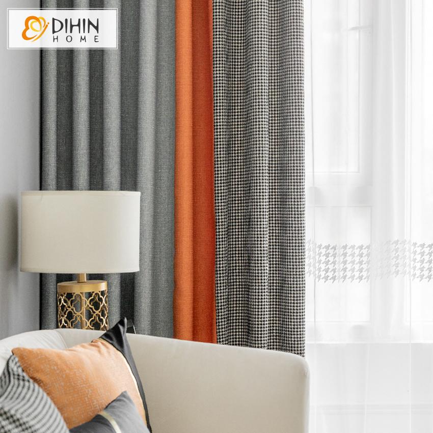 DIHIN HOME New Arrival 3 Colors Fabric With Houndstooth Jacquard,Blackout Grommet Window Curtain for Living Room ,52x63-inch,1 Panel Roman Shades Curtains Window Blinds custom curtains blackout curtains curtains for living room sheer curtains curtain fabric linen curtains kitchen curtains velvet curtains pinch pleat curtains bay window curtains outdoor curtains pleated curtains floral curtains dining room curtains kitchen valances drapes for bedroom patio curtains nursery curtains grommet curtains