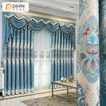 DIHIN HOME New Arrival Blue Color Embroidered Curtain Customized Valance ,Blackout Curtains Grommet Window Curtain for Living Room ,52x84-inch,1 Panel Roman Shades Curtains Window Blinds custom curtains blackout curtains curtains for living room sheer curtains curtain fabric linen curtains kitchen curtains velvet curtains pinch pleat curtains bay window curtains outdoor curtains pleated curtains floral curtains dining room curtains kitchen valances drapes for bedroom patio curtains nursery curtains grommet 