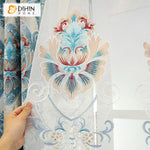 DIHIN HOME New Arrival Blue Color Embroidered Curtain Customized Valance ,Blackout Curtains Grommet Window Curtain for Living Room ,52x84-inch,1 Panel Roman Shades Curtains Window Blinds custom curtains blackout curtains curtains for living room sheer curtains curtain fabric linen curtains kitchen curtains velvet curtains pinch pleat curtains bay window curtains outdoor curtains pleated curtains floral curtains dining room curtains kitchen valances drapes for bedroom patio curtains nursery curtains grommet 
