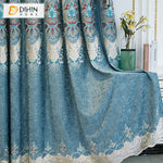 DIHIN HOME New Arrival Blue Color Embroidered Curtain Customized Valance ,Blackout Curtains Grommet Window Curtain for Living Room ,52x84-inch,1 Panel Roman Shades Curtains Window Blinds custom curtains blackout curtains curtains for living room sheer curtains curtain fabric linen curtains kitchen curtains velvet curtains pinch pleat curtains bay window curtains outdoor curtains pleated curtains floral curtains dining room curtains kitchen valances drapes for bedroom patio curtains nursery curtains grommet 