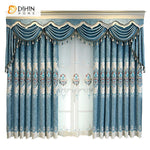 DIHIN HOME New Arrival Blue Color Embroidered Curtain Customized Valance ,Blackout Curtains Grommet Window Curtain for Living Room ,52x84-inch,1 Panel Roman Shades Curtains Window Blinds custom curtains blackout curtains curtains for living room sheer curtains curtain fabric linen curtains kitchen curtains velvet curtains pinch pleat curtains bay window curtains outdoor curtains pleated curtains floral curtains dining room curtains kitchen valances drapes for bedroom patio curtains nursery curtains grommet 