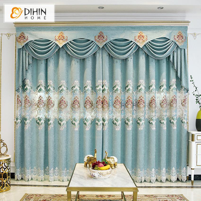 DIHIN HOME New Arrival Embroidered Curtain Customized Valance ,Blackout Curtains Grommet Window Curtain for Living Room ,52x84-inch,1 Panel Roman Shades Curtains Window Blinds custom curtains blackout curtains curtains for living room sheer curtains curtain fabric linen curtains kitchen curtains velvet curtains pinch pleat curtains bay window curtains outdoor curtains pleated curtains floral curtains dining room curtains kitchen valances drapes for bedroom patio curtains nursery curtains grommet curtains