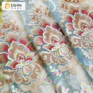 DIHIN HOME New Arrival Embroidered Curtain Customized Valance ,Blackout Curtains Grommet Window Curtain for Living Room ,52x84-inch,1 Panel Roman Shades Curtains Window Blinds custom curtains blackout curtains curtains for living room sheer curtains curtain fabric linen curtains kitchen curtains velvet curtains pinch pleat curtains bay window curtains outdoor curtains pleated curtains floral curtains dining room curtains kitchen valances drapes for bedroom patio curtains nursery curtains grommet curtains