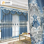 DIHIN HOME New Arrival European Blue Color Embroidered Curtains Roral Valance ,Blackout Curtains Grommet Window Curtain for Living Room ,52x84-inch,1 Panel Roman Shades Curtains Window Blinds custom curtains blackout curtains curtains for living room sheer curtains curtain fabric linen curtains kitchen curtains velvet curtains pinch pleat curtains bay window curtains outdoor curtains pleated curtains floral curtains dining room curtains kitchen valances drapes for bedroom patio curtains nursery curtains gro